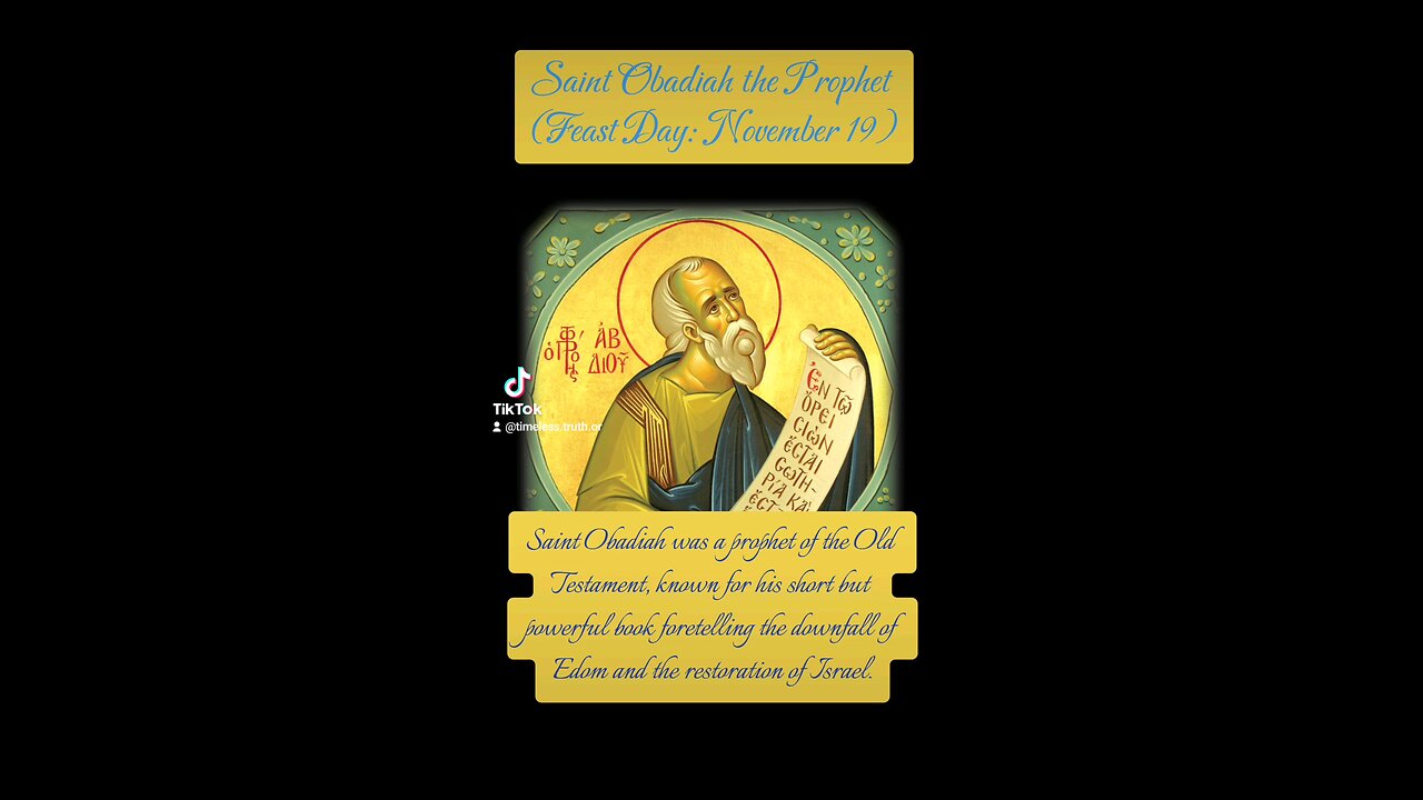 Saint Obadiah the Prophet – A Voice of Courage and Hope