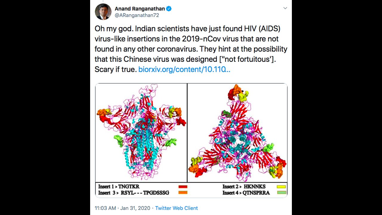 Covid19 the Chimeric Virus: HIV inserts to Moderna Cancer Gene Patent