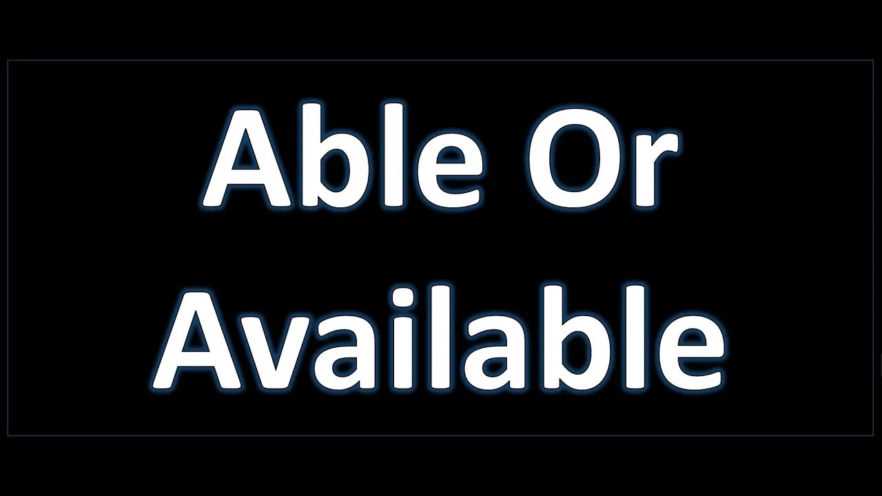 Able Or Available - Quenton Kirby - PM Service (The Lampstand - Victoria)