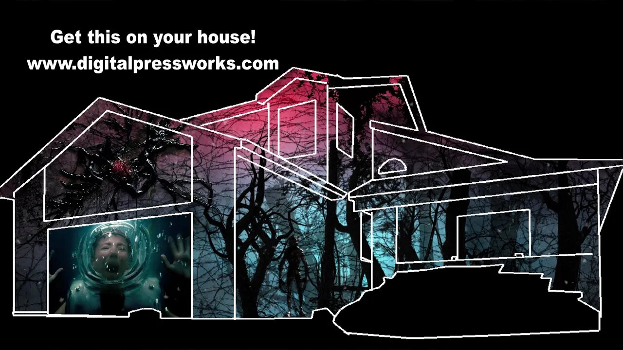 Stranger Things Halloween House Projection Mapping Video Sample