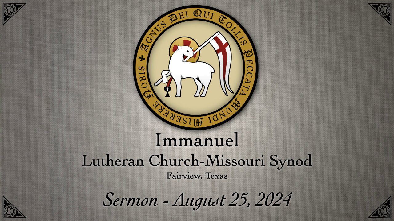 Sermon - Fourteenth Sunday after Pentecost - August 25, 2024