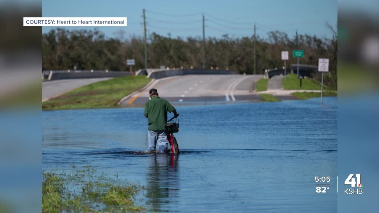 Kansas City volunteer with Heart to Heart International providing aid to Hurricane Ian victims in Florida