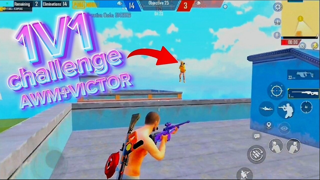 pubgmobile wow mode 1v1 challenge AWM 🥵🔥 #pubgmobile #pubg