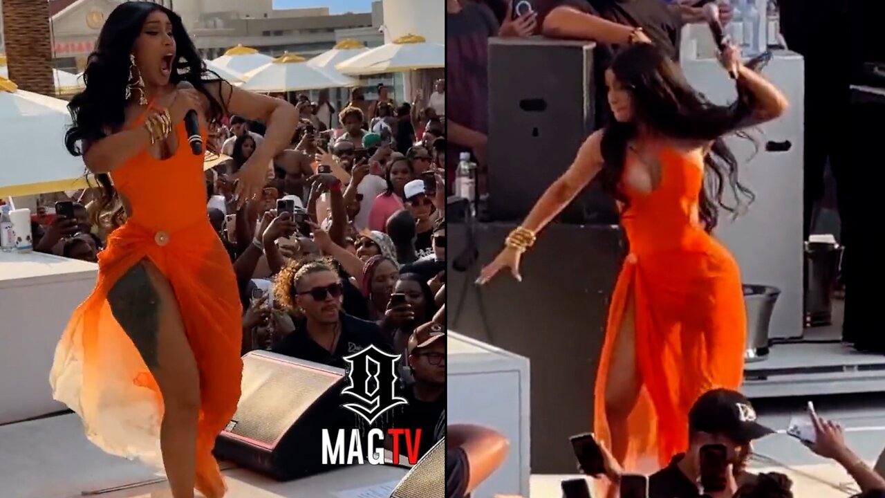 Cardi B Throws Mic At Fan Who Sprayed Water On Her At Drais Beach Club! 💦