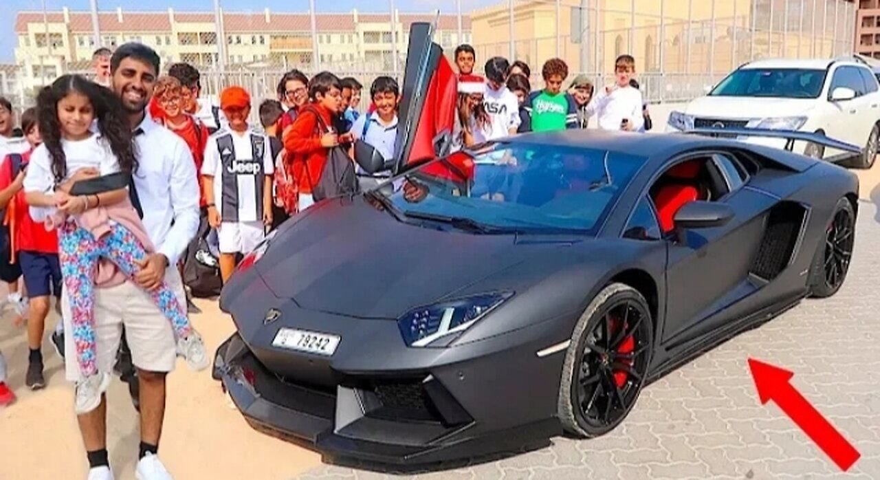 Picking Up Little Sister from High School in LAMBORGHINI