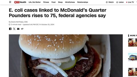 🚨AD SCAM - E. coli OUTBREAK linked to McDonald's 75 cases in 13 states🚨