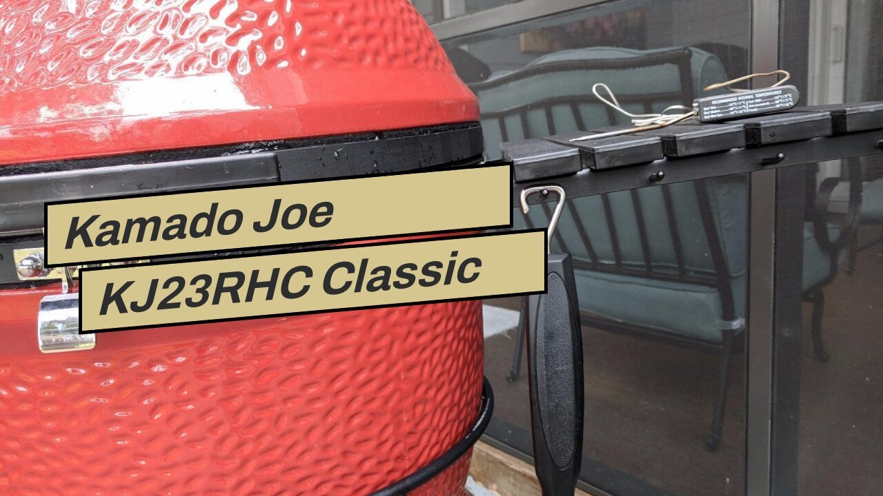 Kamado Joe KJ23RHC Classic Joe II 18-inch Charcoal Grill with Cart and Side Shelves, Blaze Red