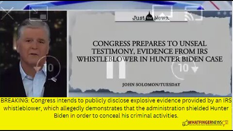 BREAKING: Congress intends to publicly disclose explosive evidence provided by an IRS whistleblower