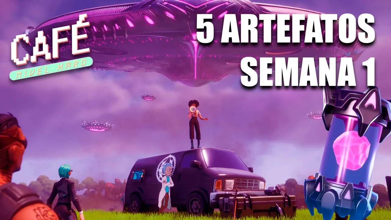 LOCALIZAÇÃO DOS 5 ARTEFATOS ALIENÍGENAS DA PRIMEIRA SEMANA! Fortnite - Temporada 7 - Capítulo 2