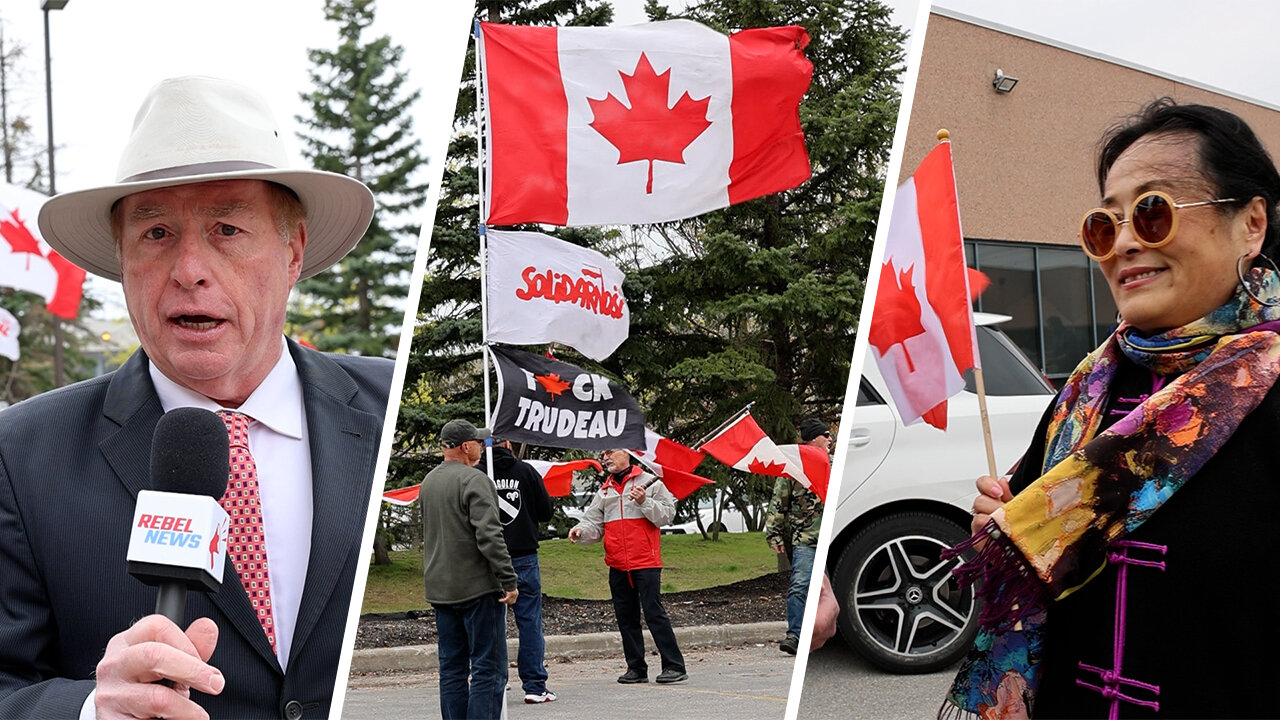 Canadian Patriots Demonstrate Outside Business Association Said To Be Housing CCP Police Station