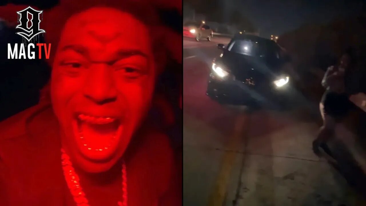 Kodak Black Flags Down Fans After Running Out Of Gas On The Highway!⛽️