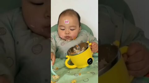 Babies feed themselves