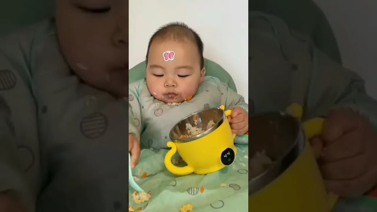 Babies feed themselves