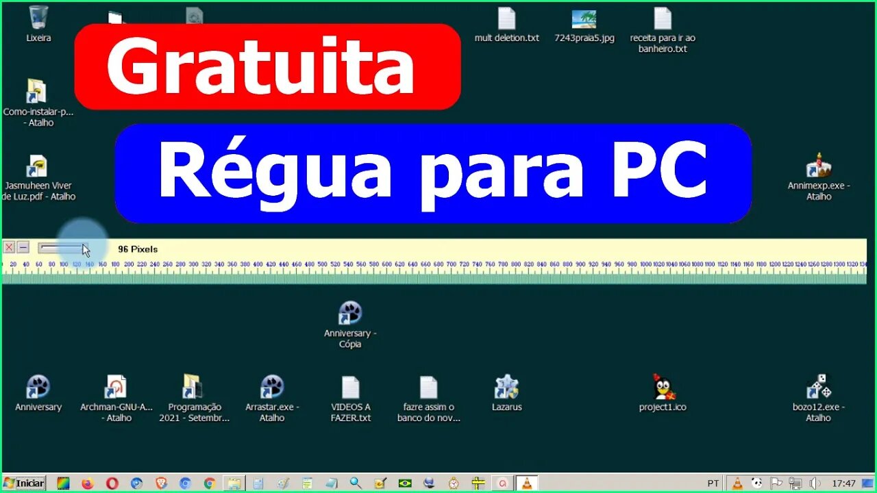 JR Screen Ruler Régua virtual gratuita para a tela do seu computador.