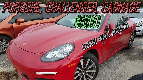 Copart Walk Around, Porsche, Challenger RT, Lifted Toyota Tundra and more