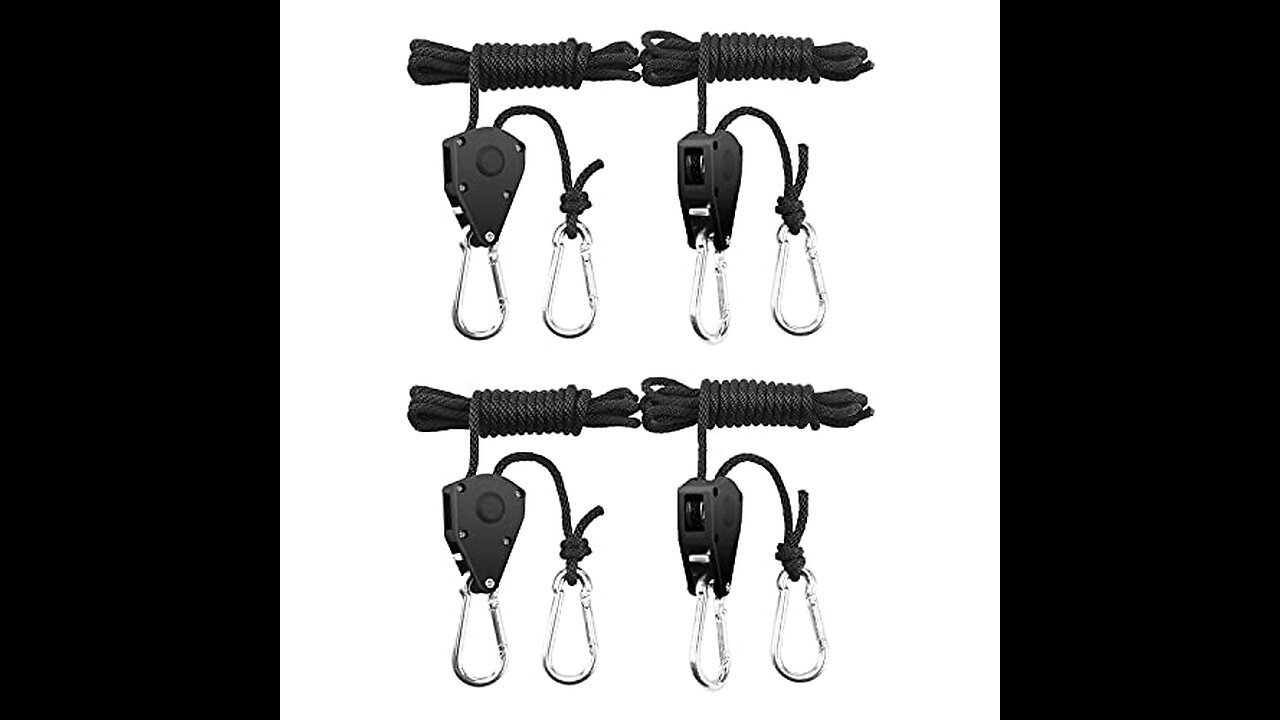 6 Pairs 18 inch Adjustable Heavy Duty Rope Hanger - Reinforced Metal Internal Gears Ratchets f...