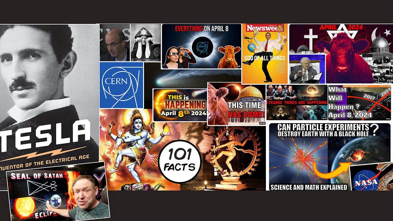 Solar Eclipse | 101 April 8th 2024 Facts: Tesla's Earthquake, Seal of Satan Symbol, CERN Logo, Red Heifers Ready? NASA Great Deception & Serpent Deity Mission, CERN, A.I., Devil Comet, Euphrates, Hamas, Israel, Aleister Crowley