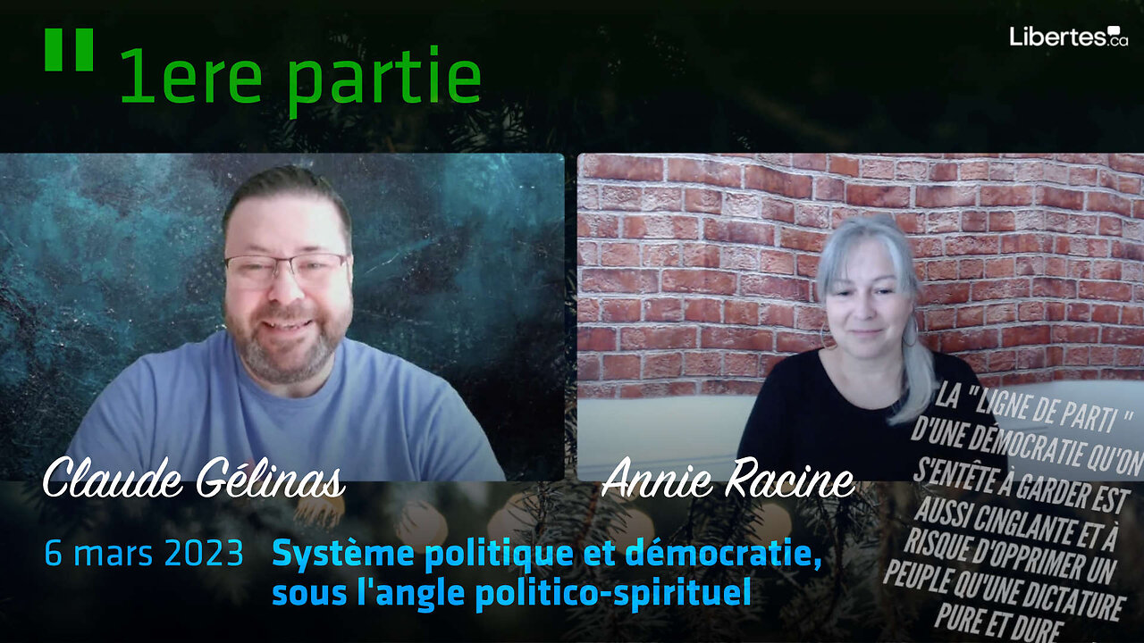 Système politique et démocratie, sous l'angle politico-spirituel, en ce 6 mars 2023