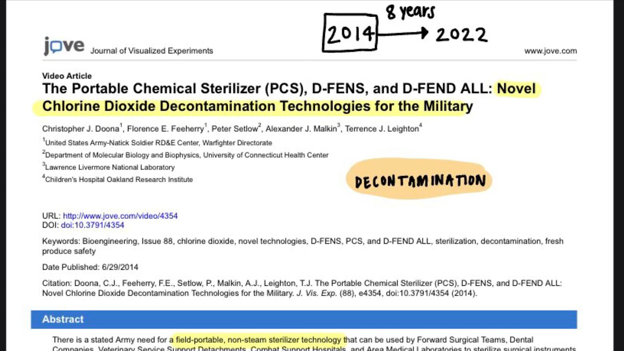 The portable chemical sterilizer: ClO2 used for decontamination in the military