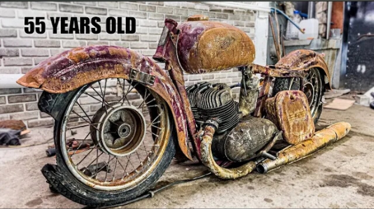 Restoration Rusty Old Motorcycle JAWA | 1960 Two Stroke Engine | abandoned Broken Legend Repairing