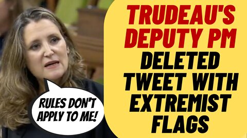 TRUDEAU'S Deputy PM Chrystia Freeland Deletes Tweet With Extremist Banner