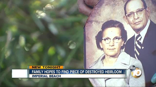 Family hopes to find piece of destroyed heirloom