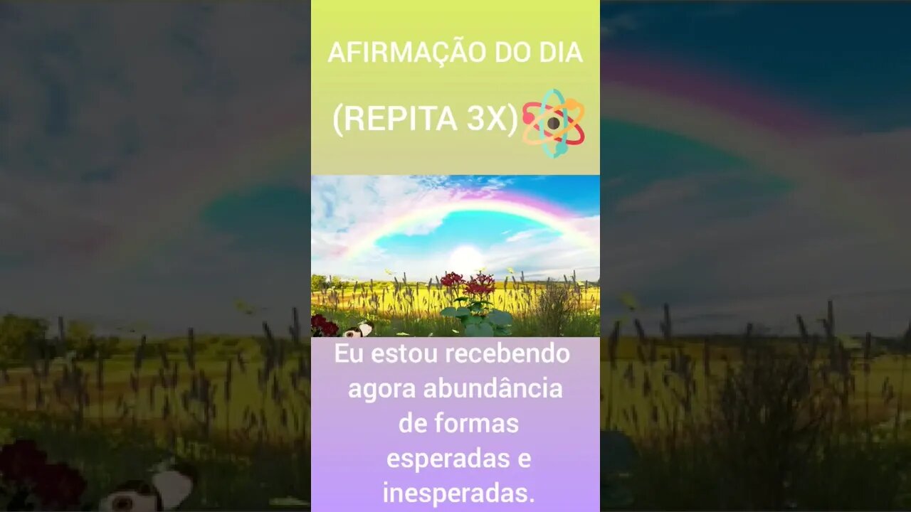 AFIRMAÇÃO DO DIA - Eu estou recebendo agora abundância... #shorts #afirmações