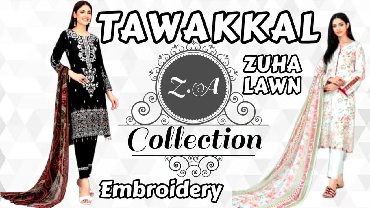 ZUHA TAWAKKAL LAWN EMBROIDERED