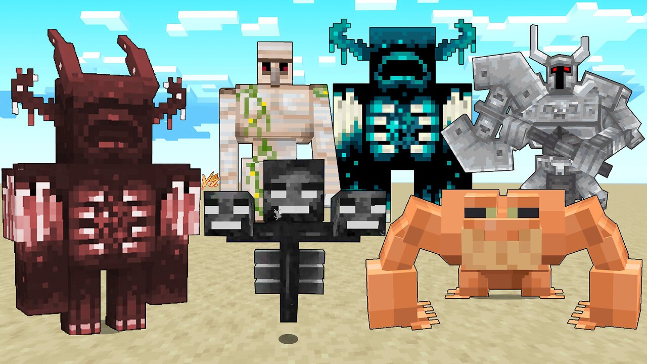 BULKY WARDEN Vs Warden, Ferrous Wroughtnaut, Mutant Frog, Iron golem, Wither