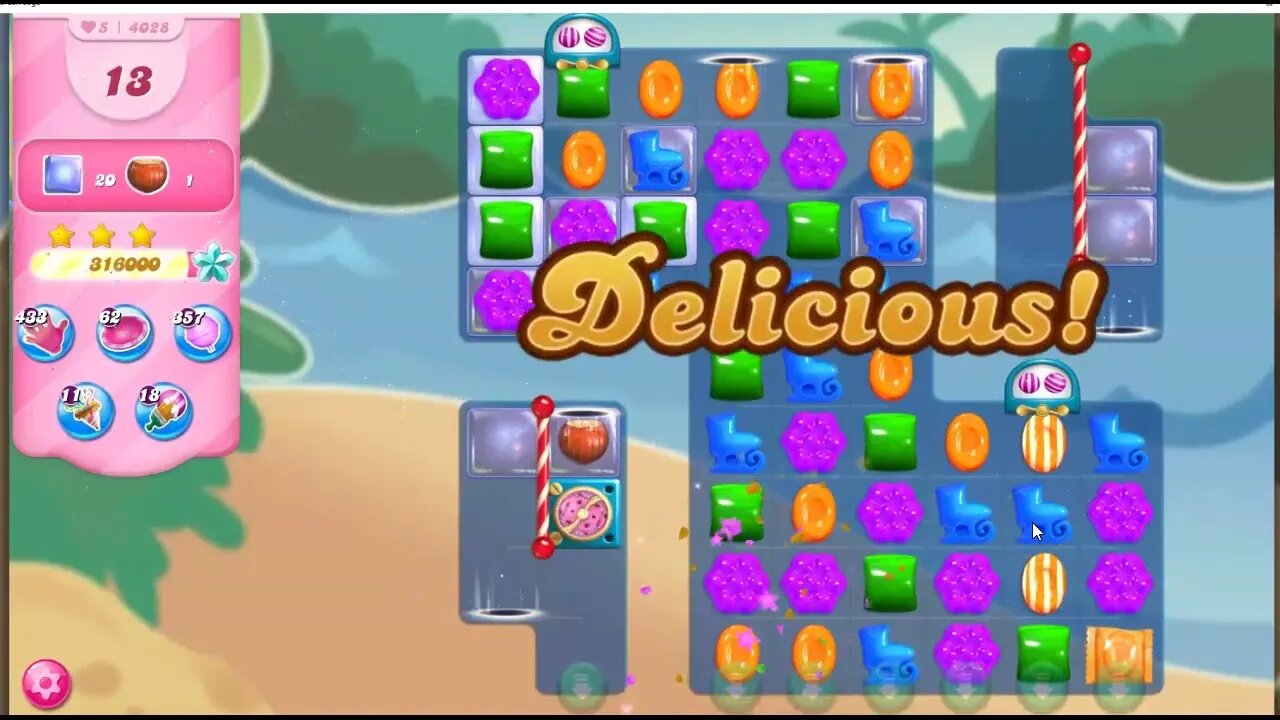 Candy Crush Level 4028 Talkthrough, 20 Moves 0 Boosters