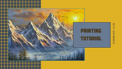 Techniques for drawing mountains/Sunset Landscape in painting