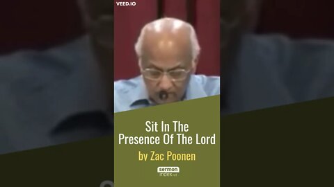 Sit In the Presence Of the Lord by Zac Poonen #shorts