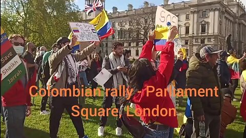 Columbian protest outside Parliament