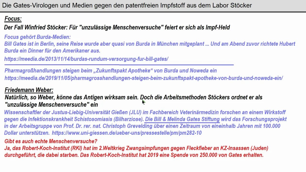 Medienkunde ► Der "Focus" über die Menschenversuche mit Impfstoffen von Prof. Stöcker