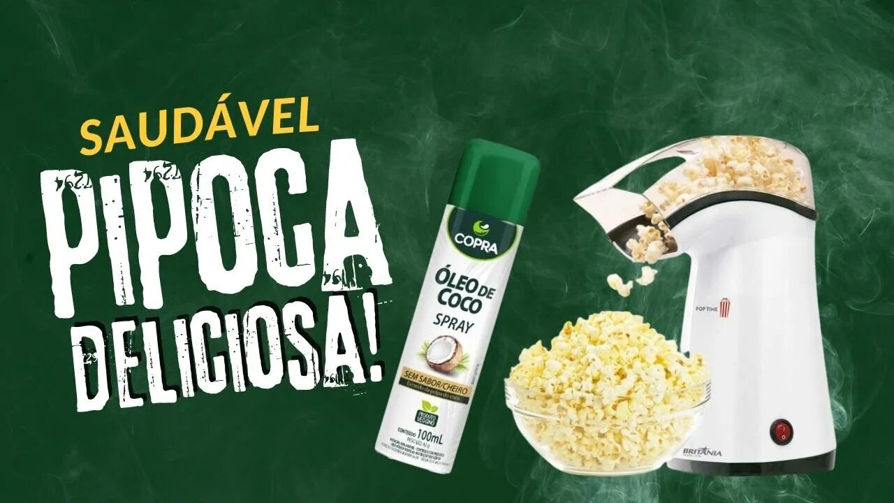 Preparando Pipoca Deliciosa na Pipoqueira Elétrica com Óleo de Coco em Spray Aerosol