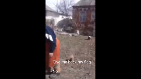 This is the ending to the video we never saw - where the soldiers take her antique Soviet flag