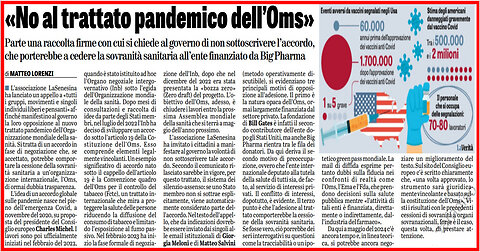 💉💀⚰️DANNI COLLATERALI🙊​...NO AL TRATTATO PANDEMICO DELL'OMS