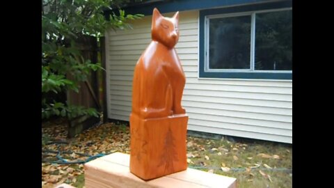 Cat Woodcarving Number 3