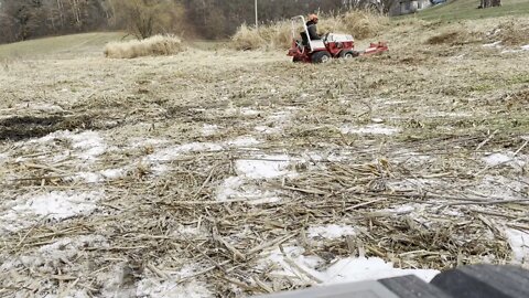 Ventrac 4500Y diesel mowing a frozen swamp well kind of