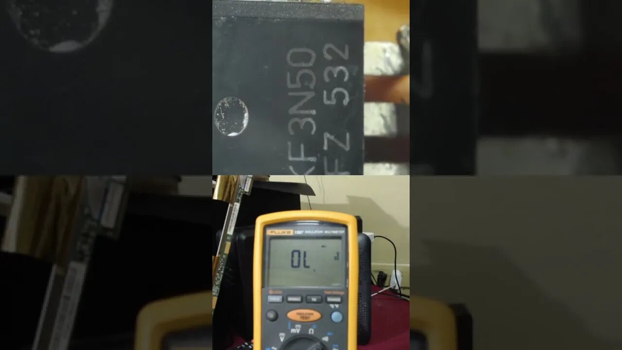 How to check a KF3N50 N-CHANNEL MOS FIELD EFFECT TRANSISTOR on a board Fluke 1587 Quinn Trim #Shorts