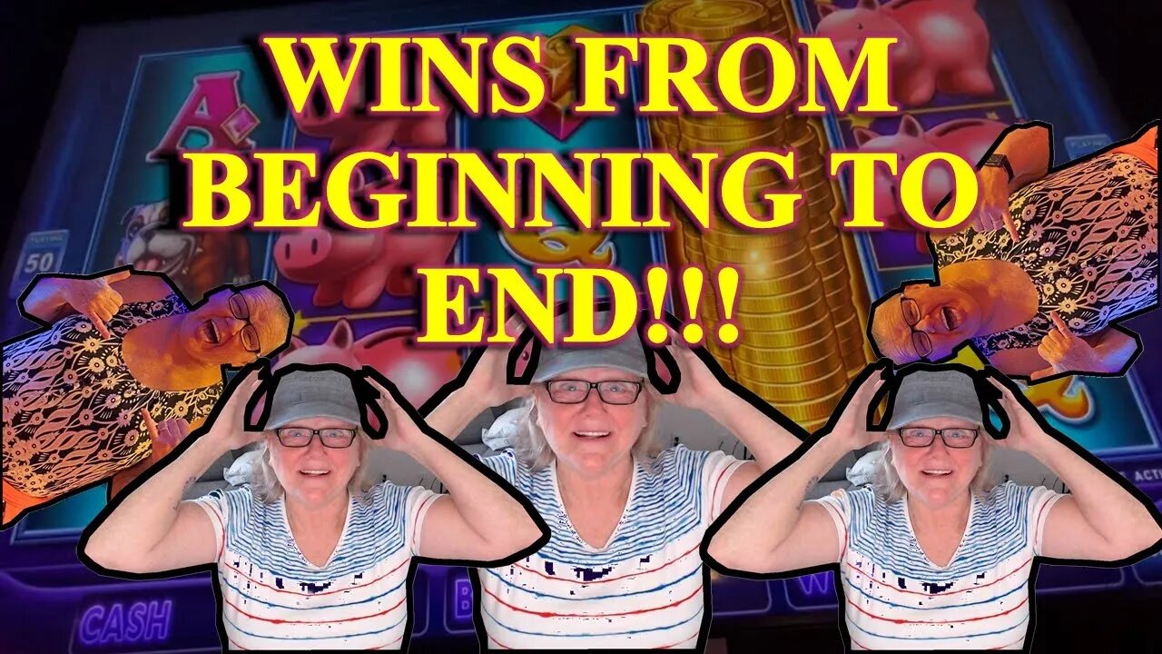 Slot Play - Piggie Bankin', Lock-it-Link - WINS FROM BEGINNING TO END!!!