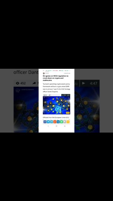 Europe agrees on MiCA Regulation to Crack Down On Crypto and Stablecoins #cryptomash #ytshorts