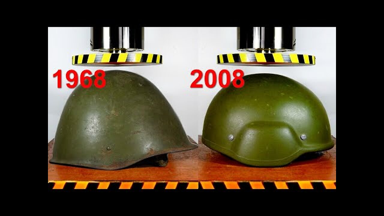 HYDRAULIC PRESS VS OLD AND MODERN ARMY HELMET