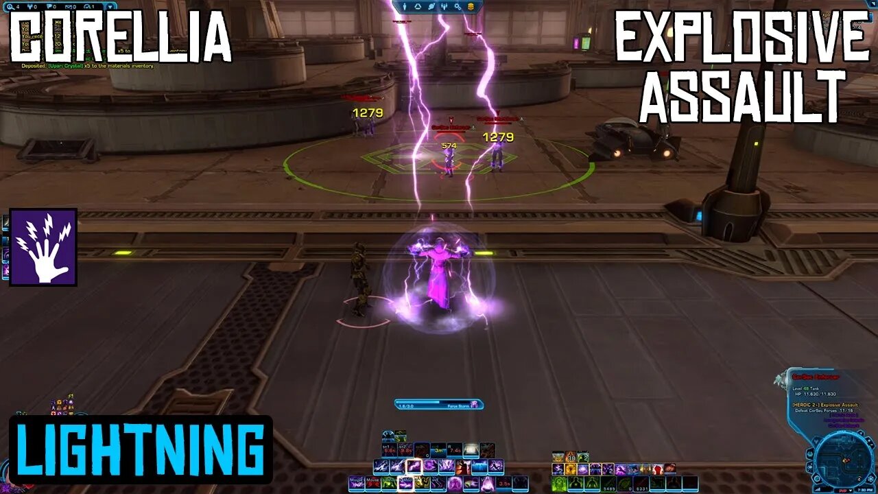 SWTOR Empire Daily Heroics on Corellia | Explosive Assault | Sith Inquisitor - Lightning Sorcerer