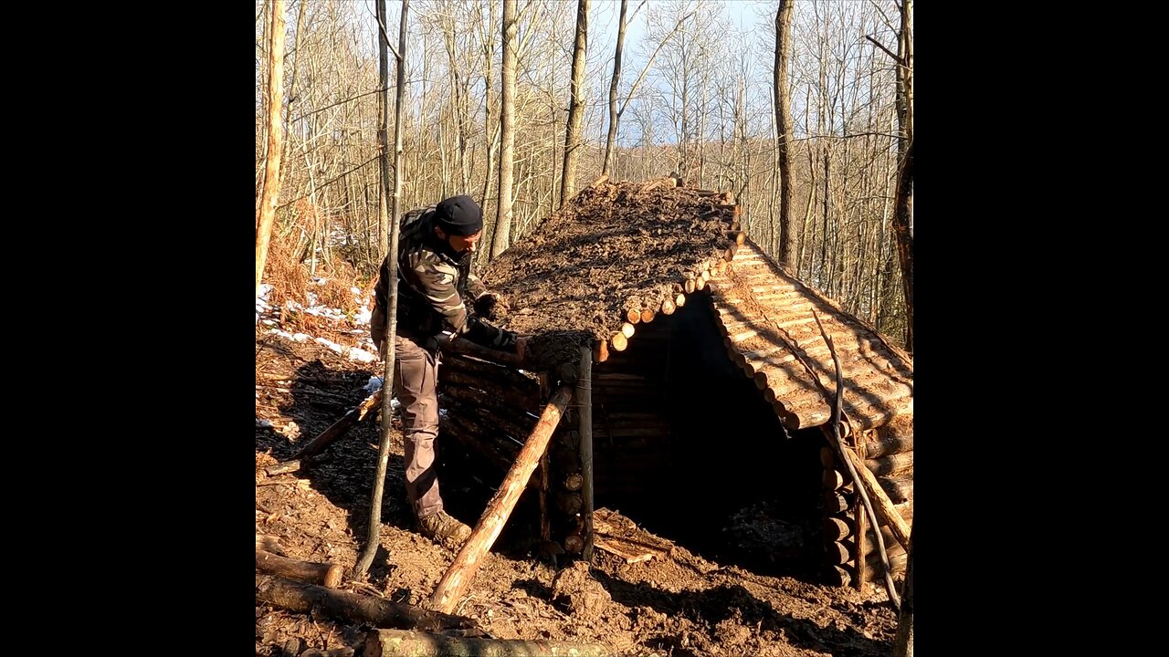 Winter camping and cooking at my shelter part: 3