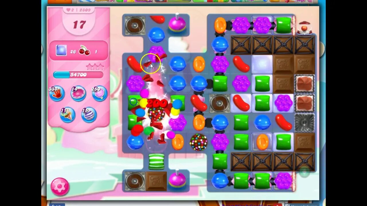 Candy Crush Level 2809 Talkthrough, 33 Moves 0 Boosters