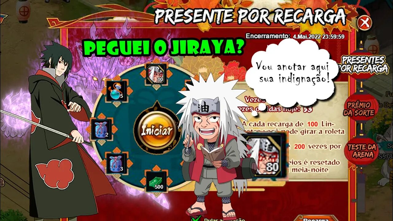 Fazendo conteúdo no Naruto Online, peguei o Jiraya na roleta? #JirayaCantodoSapo #NarutoOnline