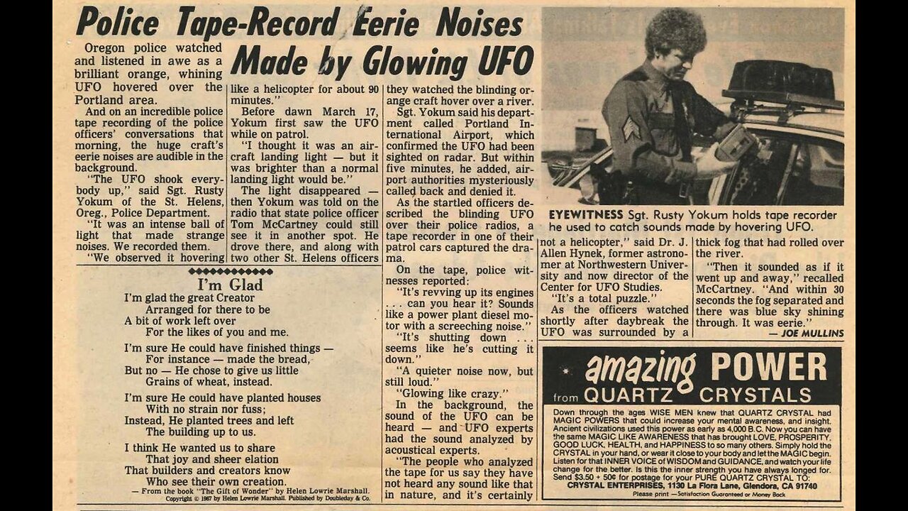 Listen: Oregon Police Capture ‘Sound of UFO’ in 1981