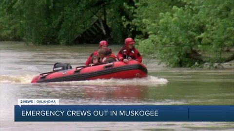 Emergency crews busy with water rescues in Muskogee