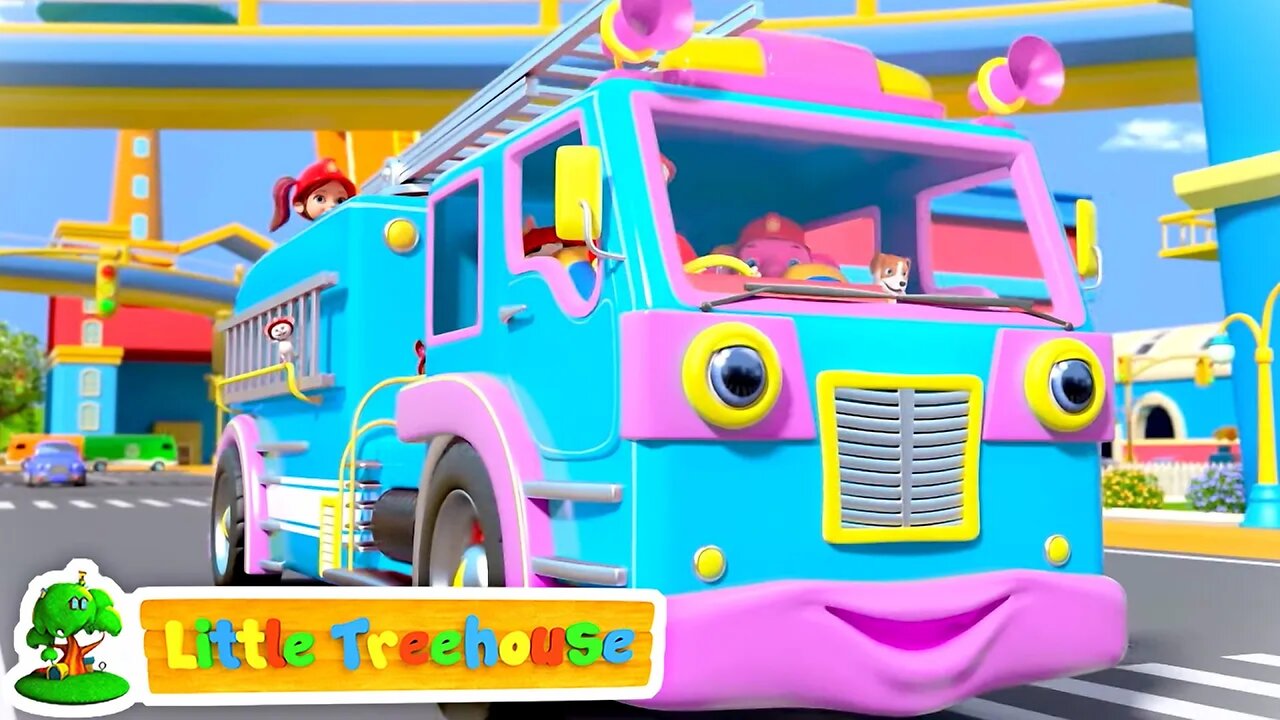 Fire Truck Song | Wheels on the Fire Truck | Fire Station | Nursery Rhymes Songs | Little Treehouse